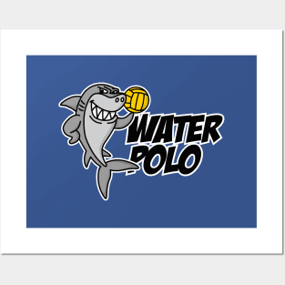 Water polo player funny water polo shark cartoon Posters and Art